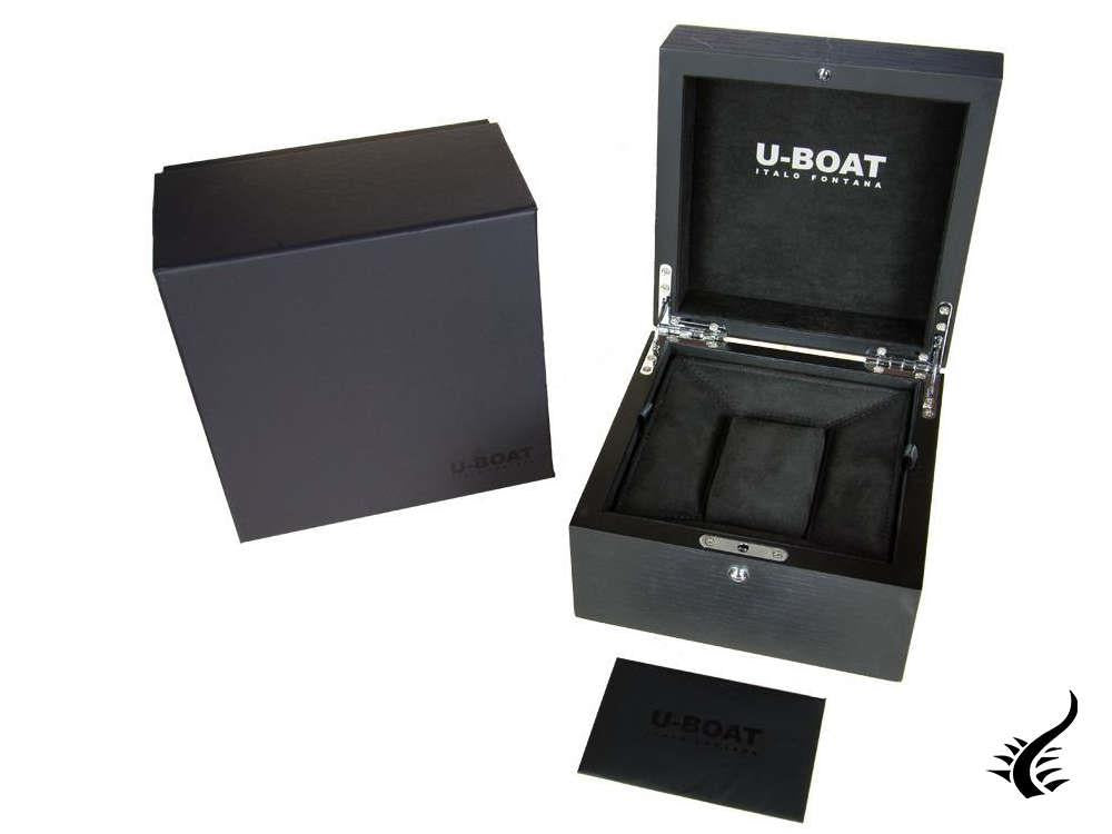 Montre à Quartz U-Boat Capsoil SS, Acier Inoxydable 316L, Noir, 45 mm, 8110/A