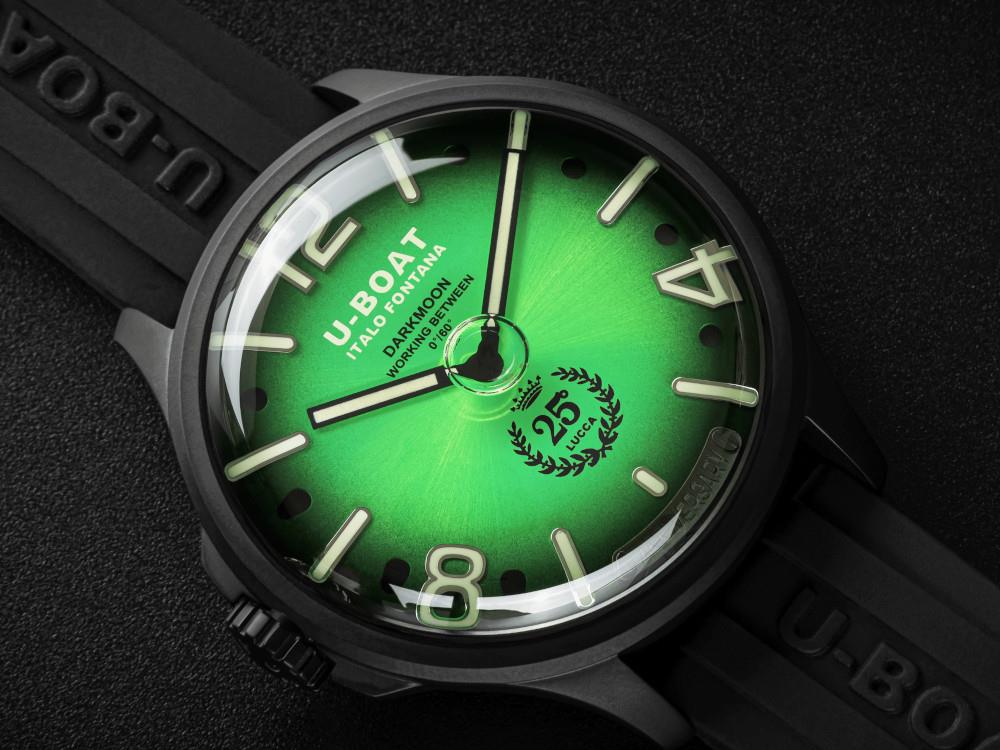 Montre à Quartz U-Boat Capsoil Darkmoon 25°Green Soleil PVD, Ed Limitée, 2030