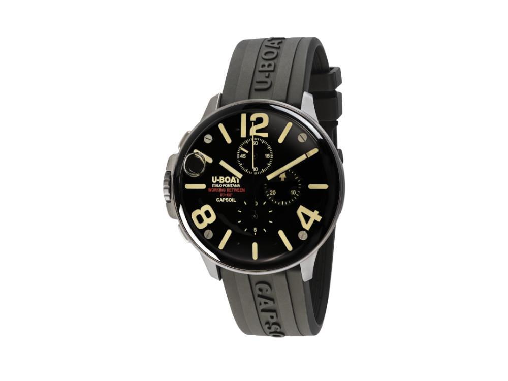 Montre à Quartz U-Boat Capsoil Chrono SS, Noir, 45 mm, 8111/C