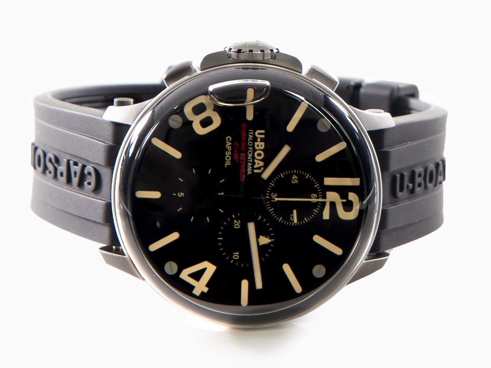 Montre à Quartz U-Boat Capsoil Chrono SS, Noir, 45 mm, 8111/C