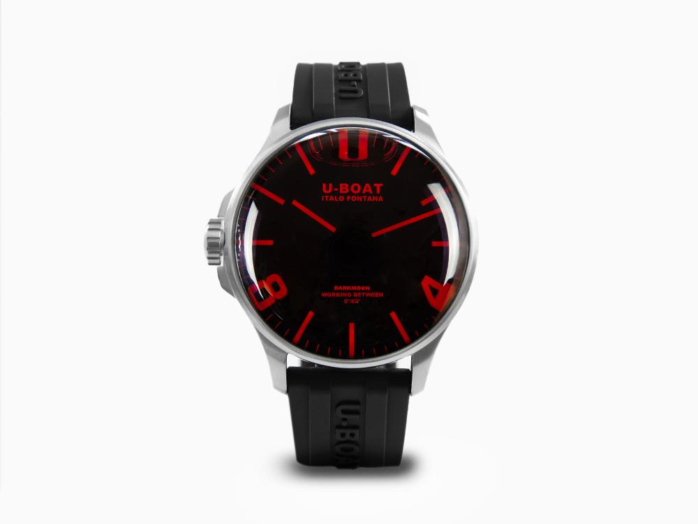 Montre à Quartz U-Boat Capsoil Darkmoon 44 Red SS, Noir, 44 mm, 8465/A
