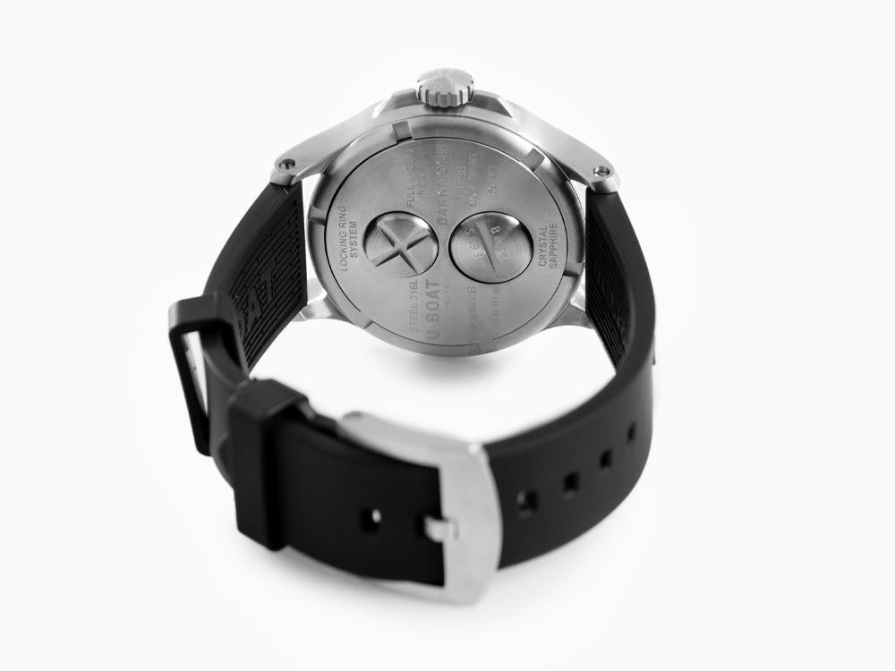 Montre à Quartz U-Boat Capsoil Darkmoon 44 Red SS, Noir, 44 mm, 8465/A