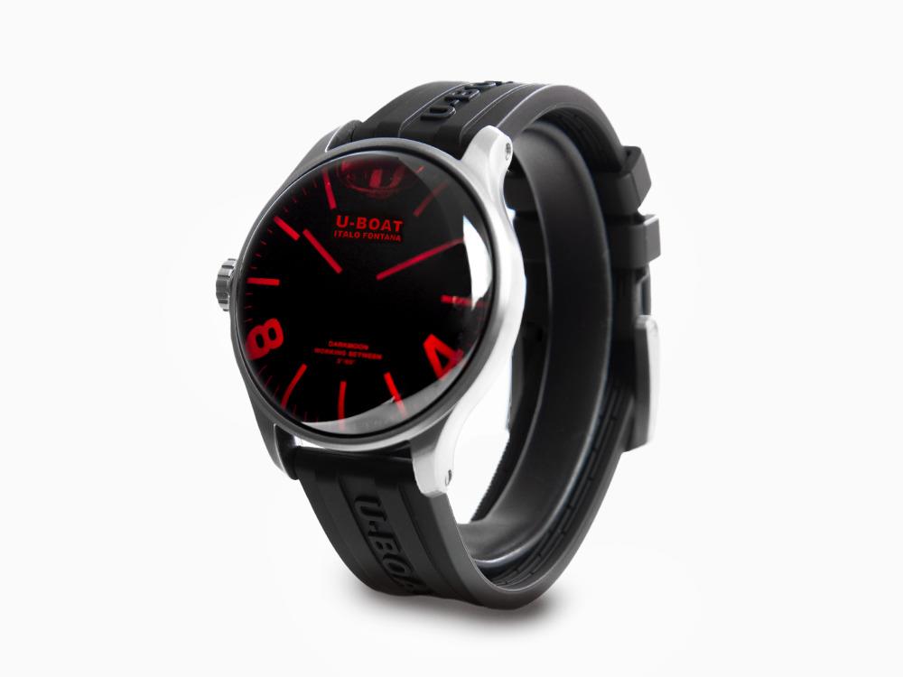 Montre à Quartz U-Boat Capsoil Darkmoon 44 Red SS, Noir, 44 mm, 8465/A