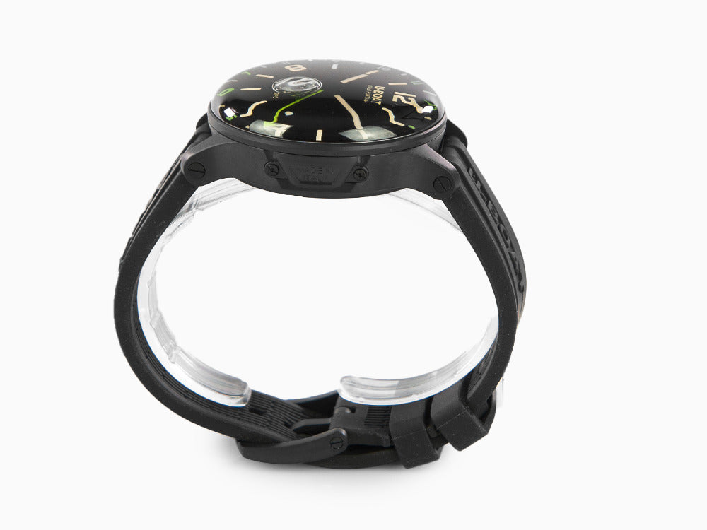 Montre à Quartz U-Boat Capsoil Doppiotempo Green Rehaut, DLC, Noir, 45 mm, 8840