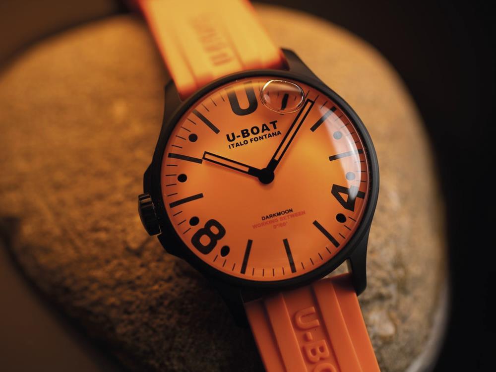 Montre à Quartz U-Boat Capsoil Darkmoon, PVD, PVD, 44 mm, Orange, 8968