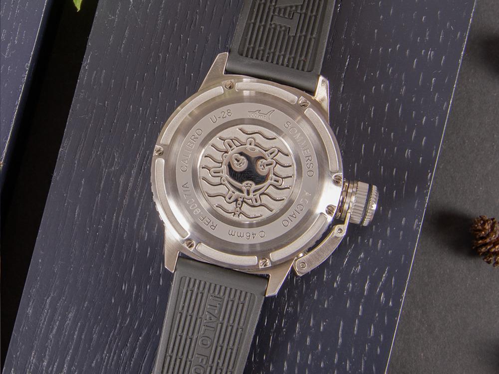 Montre Automatique U-Boat Classico Sommerso, Noir, 46 mm, 30 atm, 9007/A