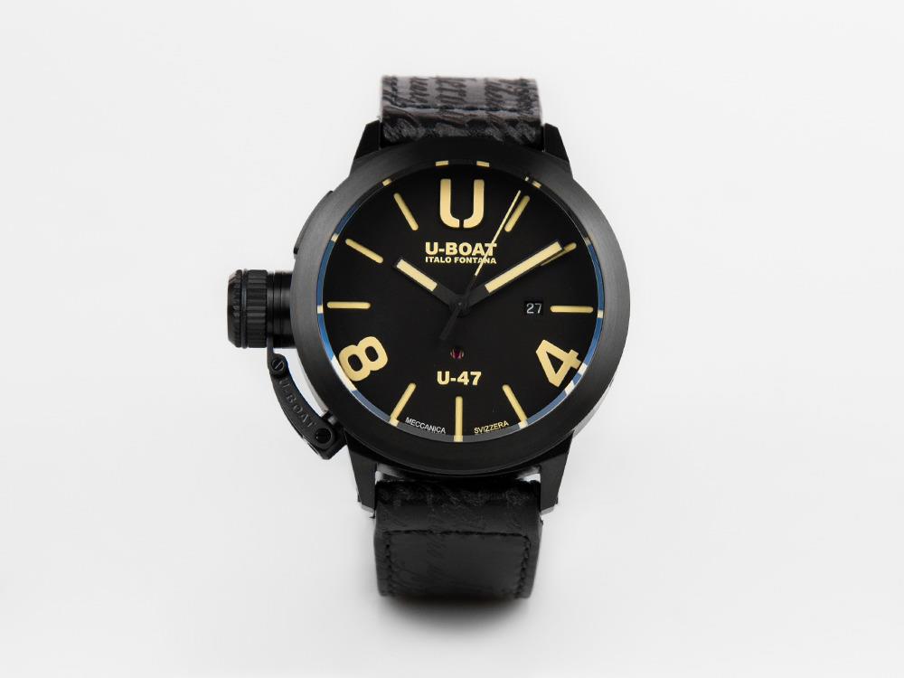 Montre Automatique U-Boat U-47 Classico Dark Soul, IPB, 47mm, Cuir, 9160
