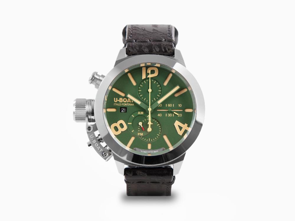 Montre Automatique U-Boat Classico Tungsteno Chronograph, Vert, 45 mm, 9581