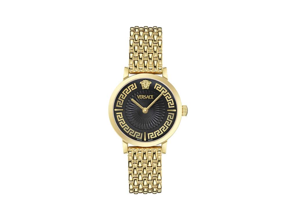 Montre à Quartz Versace Greca Fortuna, PVD Or, Noir, 35 mm, VE0A00525
