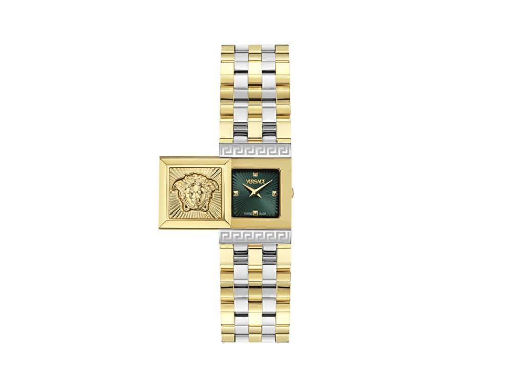 Montre à Quartz Versace Reveal, PVD Or, Vert, 18mm x 25 mm, VE0C00125