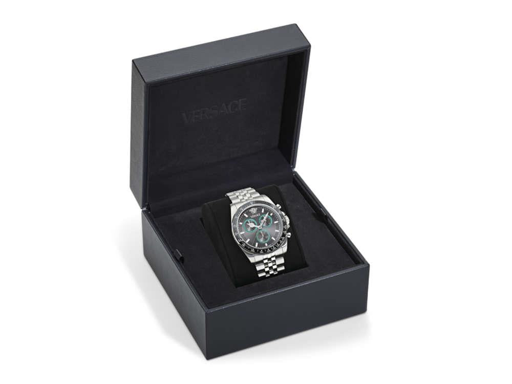 Montre à Quartz Versace Greca Chrono Wave, Gris, 43 mm, VE0H00325