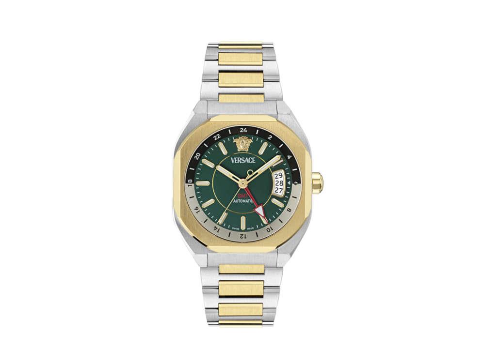 Montre Automatique Versace V-Contempo GMT, Vert, 40mm x 48,3mm, VE0I00325