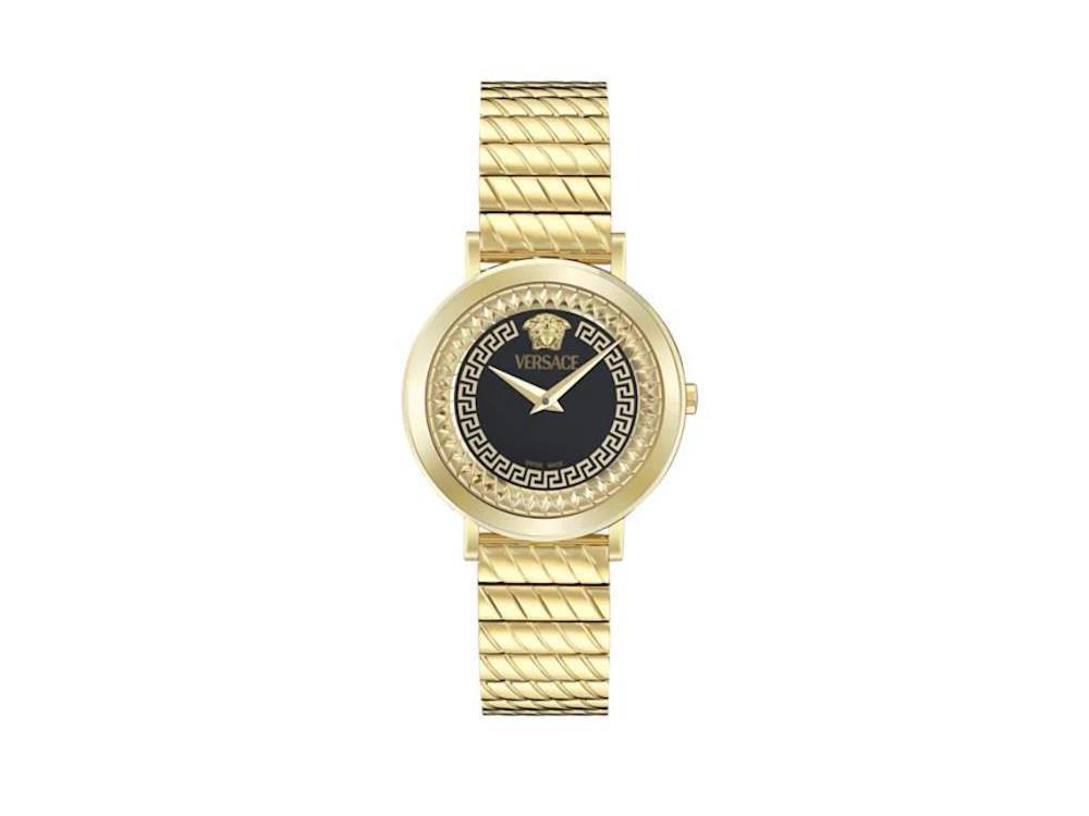 Montre à Quartz Versace Delphinus, PVD Or, Noir, 35 mm, VE0O00425