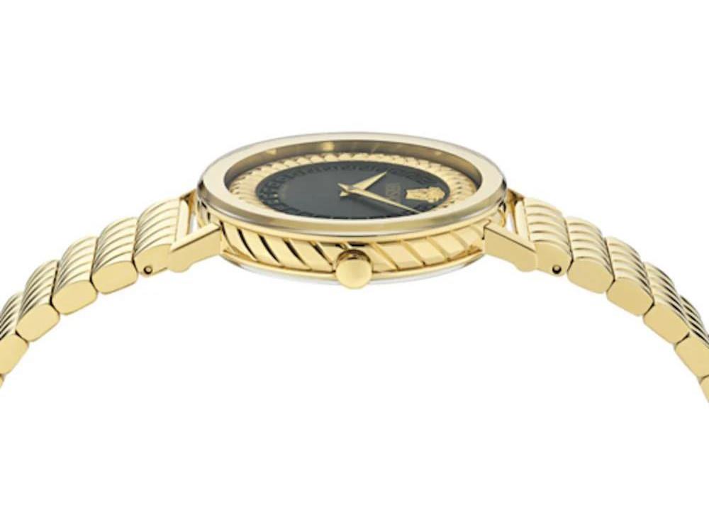Montre à Quartz Versace Delphinus, PVD Or, Noir, 35 mm, VE0O00425