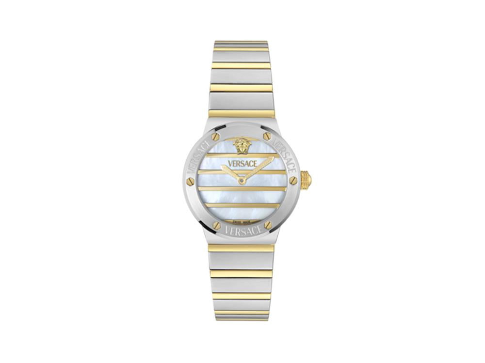 Montre à Quartz Versace Greca Logo Pearl, Blanc, 33 mm, VE0S00325