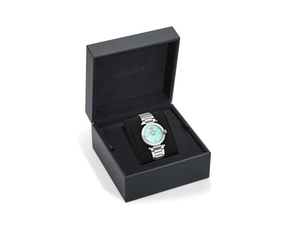 Montre à Quartz Versace Greek, Turquoise, 35 mm, Verre de saphir, VE5B00225
