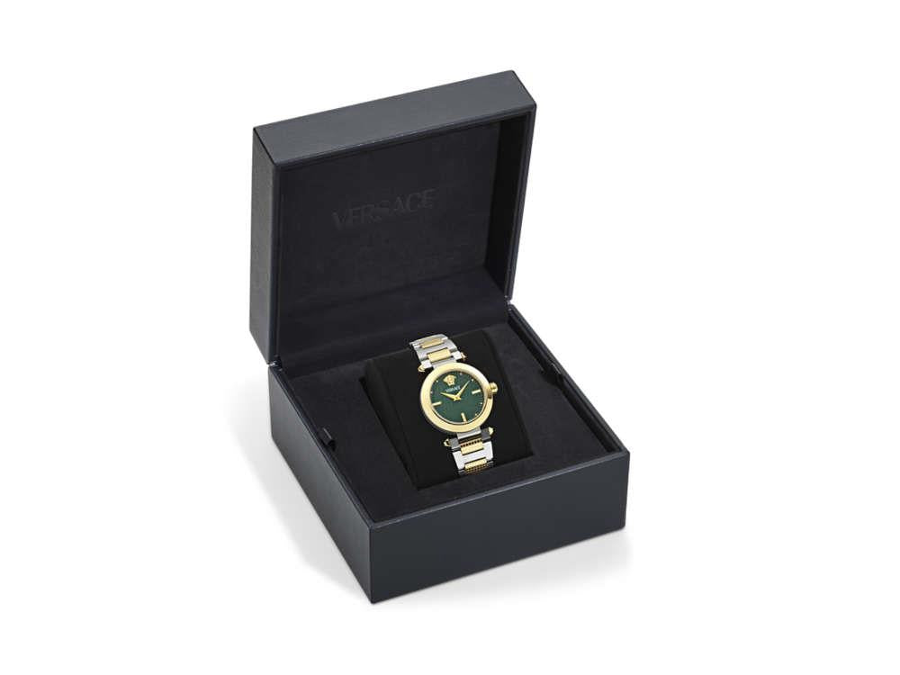 Montre à Quartz Versace Greek, PVD Or, Vert, 35 mm, Verre de saphir, VE5B00525