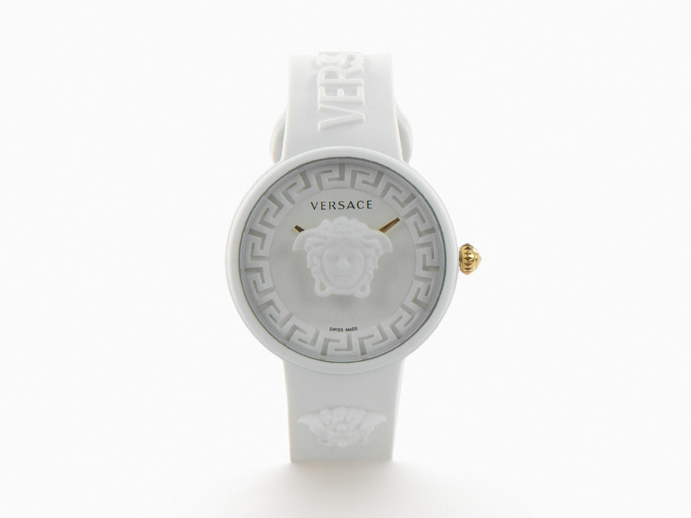 Montre à Quartz Versace Medusa Pop, Silicone, Blanc, 39 mm, VE6G00123