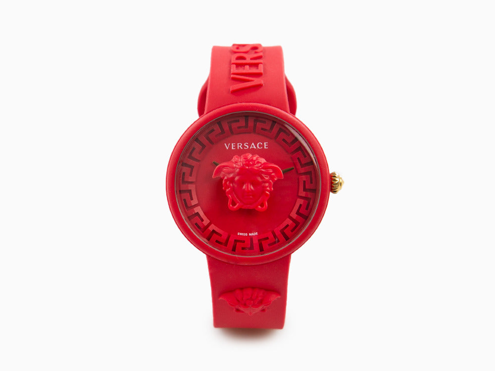 Montre à Quartz Versace Medusa Pop, Silicone, Rouge, 39 mm, VE6G00723