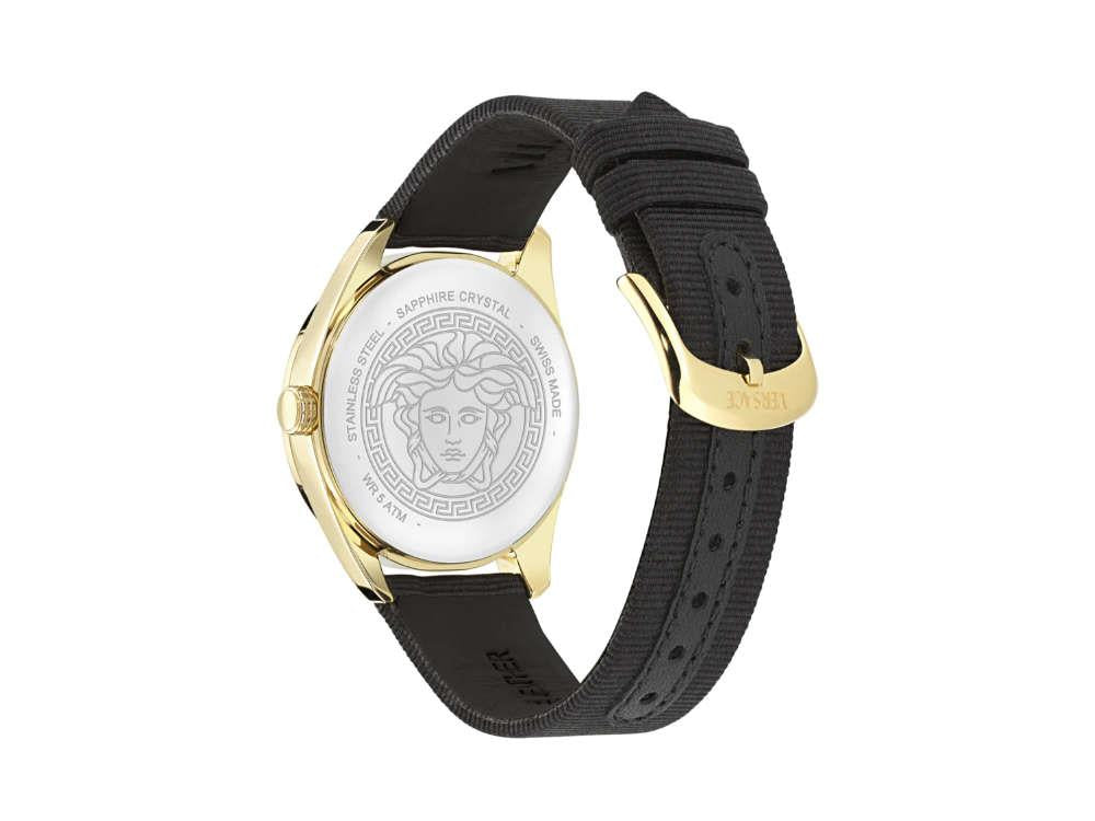 Montre à Quartz Versace New V Circle, PVD Or, 36 mm, Verre de saphir, VE8A00224