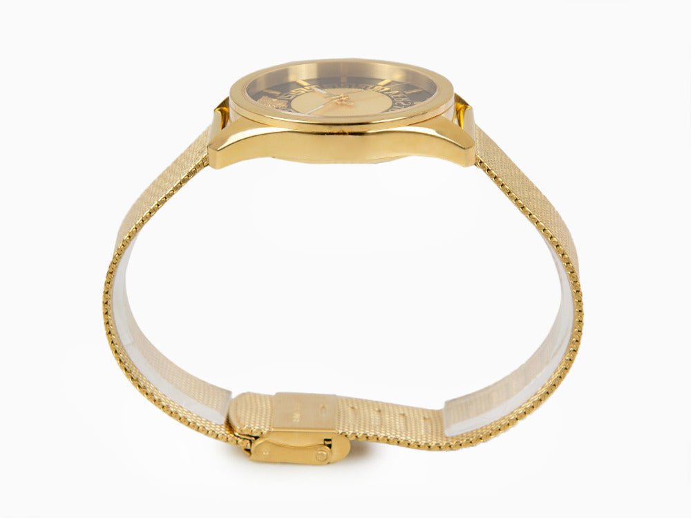 Montre à Quartz Versace New V Circle, PVD Or, 36 mm, Verre de saphir, VE8A00424