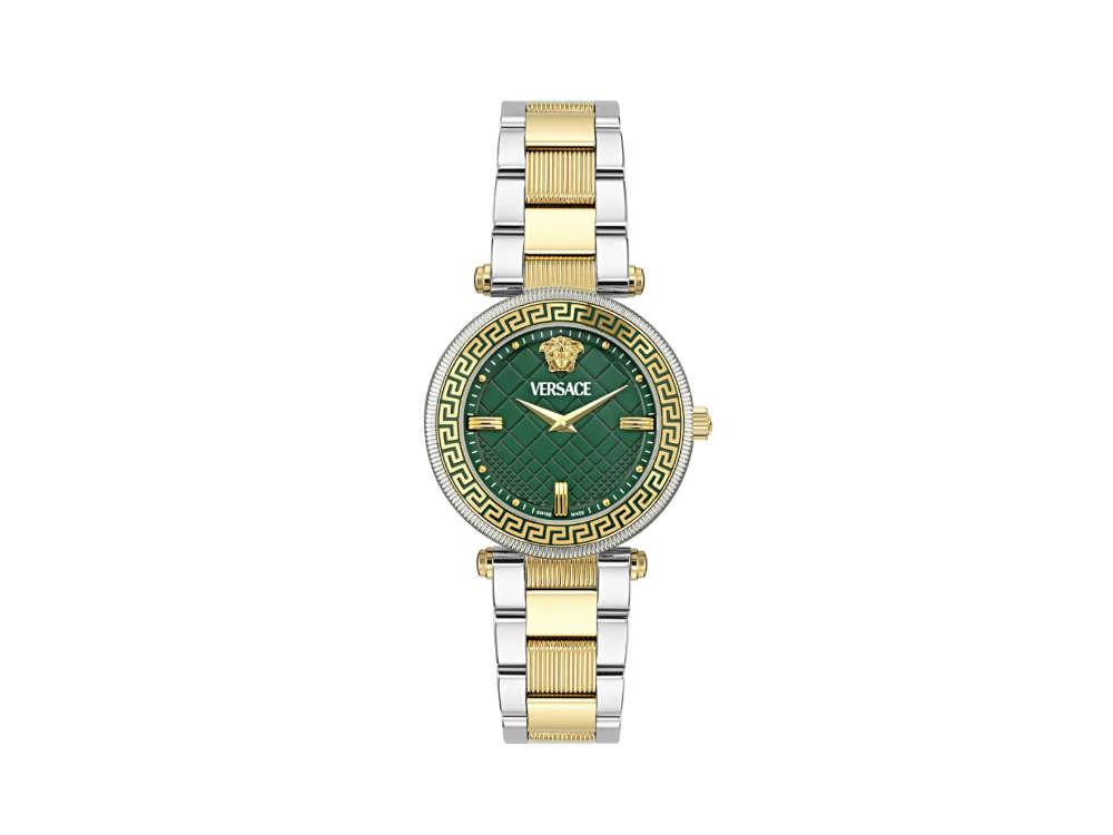 Montre à Quartz Versace Reve, PVD Or, Vert, 35 mm, Verre de saphir, VE8B00524