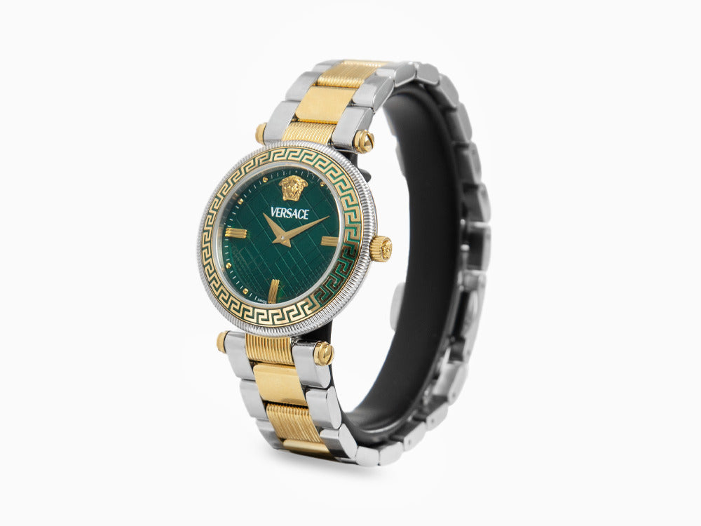 Montre à Quartz Versace Reve, PVD Or, Vert, 35 mm, Verre de saphir, VE8B00524