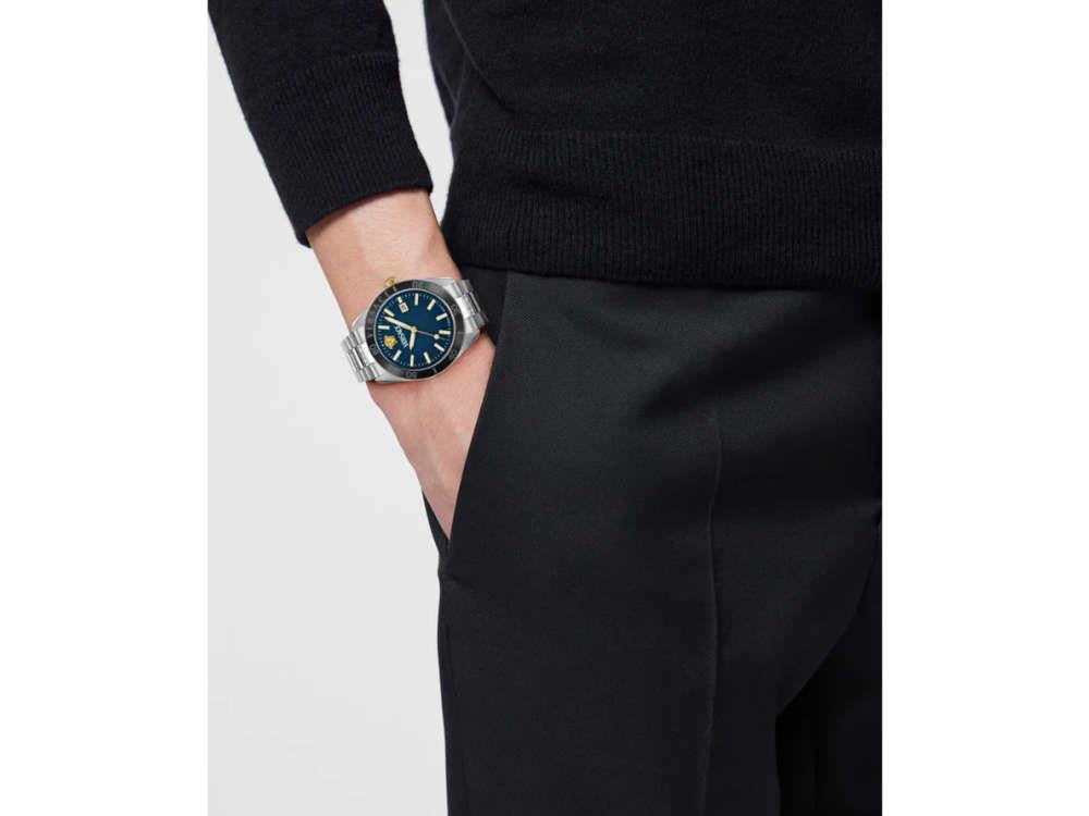 Montre à Quartz Versace V Dome, Bleu, 42 mm, Verre de saphir, VE8E00324