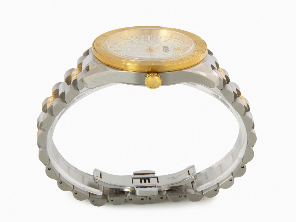 Montre à Quartz Versace V Dome, Argent, 42 mm, Verre de saphir, VE8E00424