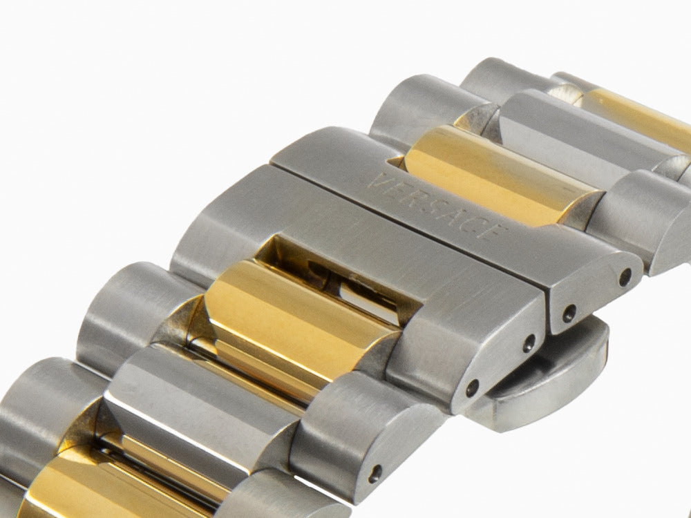 Montre à Quartz Versace V Dome, Argent, 42 mm, Verre de saphir, VE8E00424