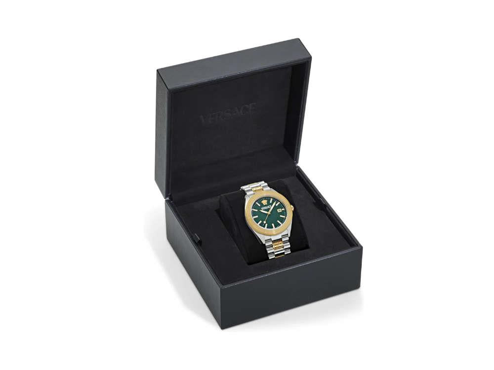 Montre à Quartz Versace V Dome, Vert, 42 mm, Verre de saphir, VE8E00524