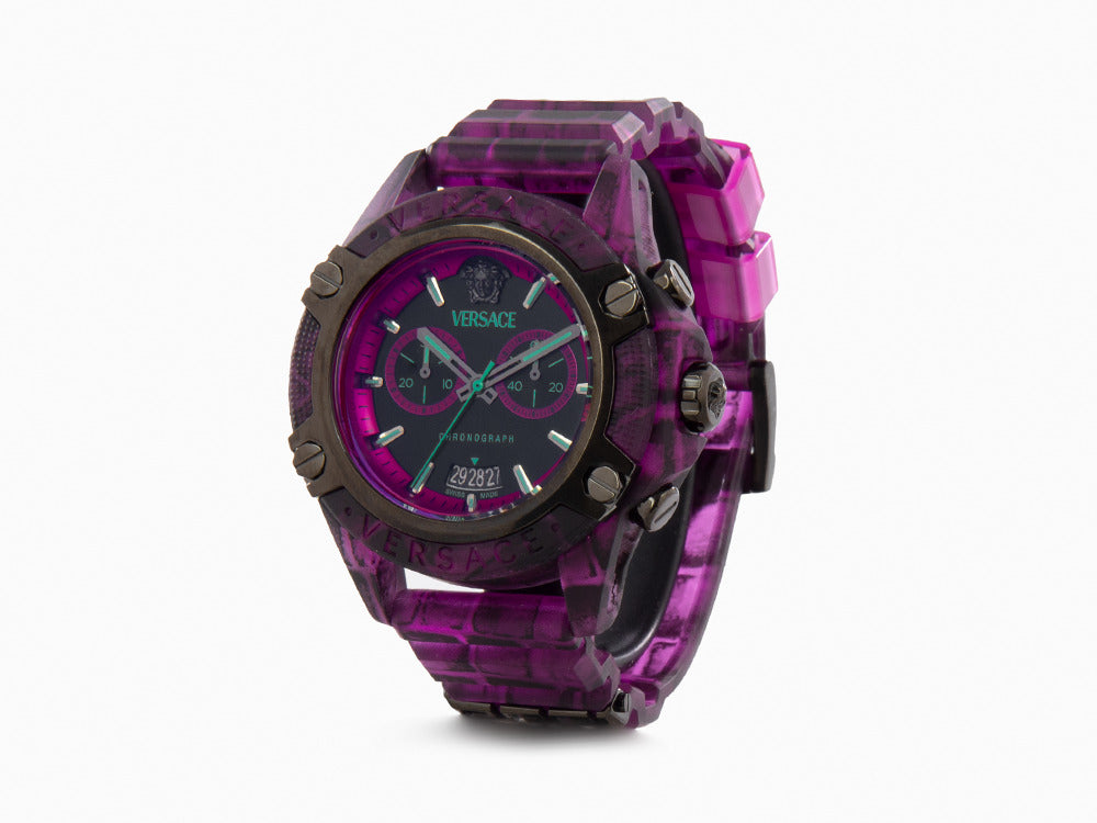 Montre à Quartz Versace Icon Active, Polycarbonate, Noir, 44 mm, VE8P00124