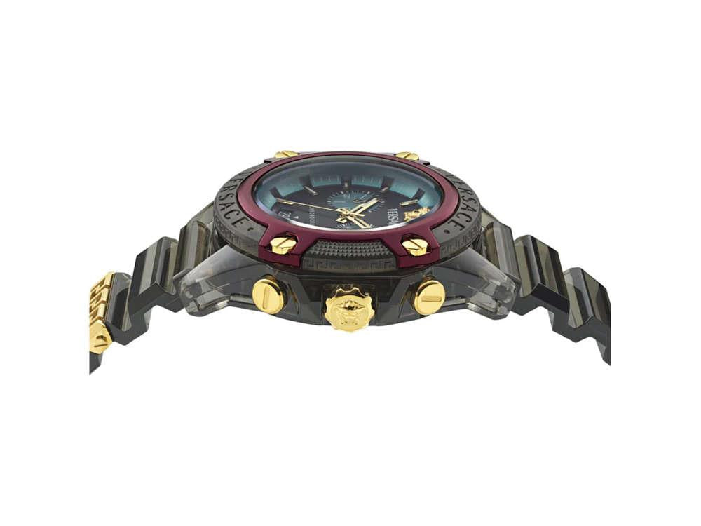 Montre à Quartz Versace Icon Active, Polycarbonate, Noir, 44 mm, VE8P00224