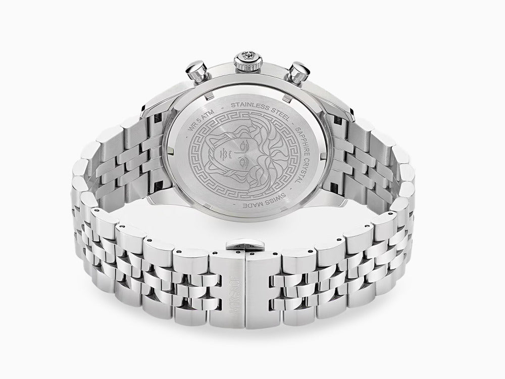 Montre à Quartz Versace Chrono Master, Bleu, 44 mm, Verre de saphir, VE8R00324
