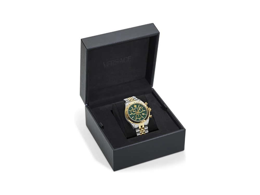 Montre à Quartz Versace Chrono Master, PVD Or, Vert, 44 mm, VE8R00524