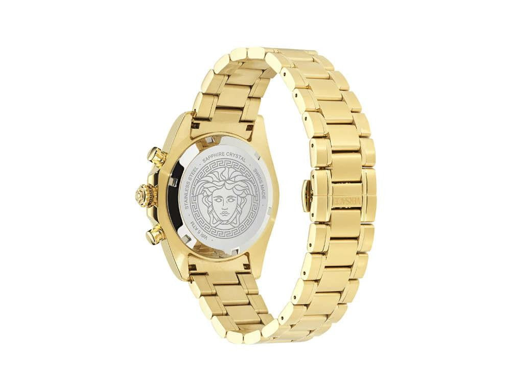 Montre à Quartz Versace Chrono X, Acier Recyclé, Noir, 44 mm, VE9K00524