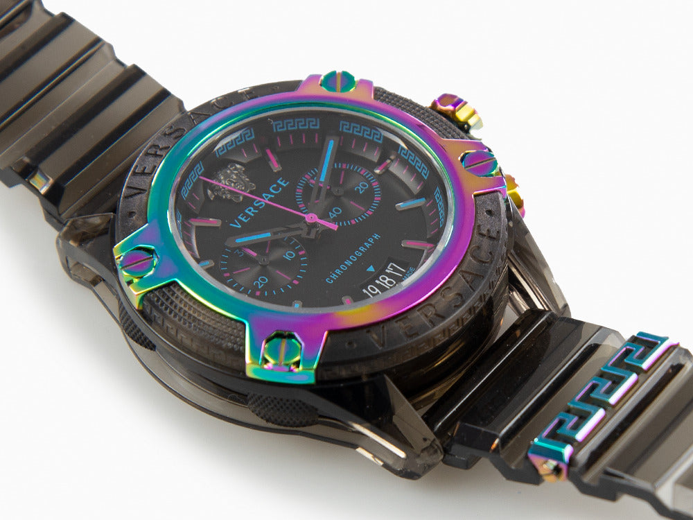Montre à Quartz Versace Icon Active, Polycarbonate, Noir, 44 mm, VEZ701022