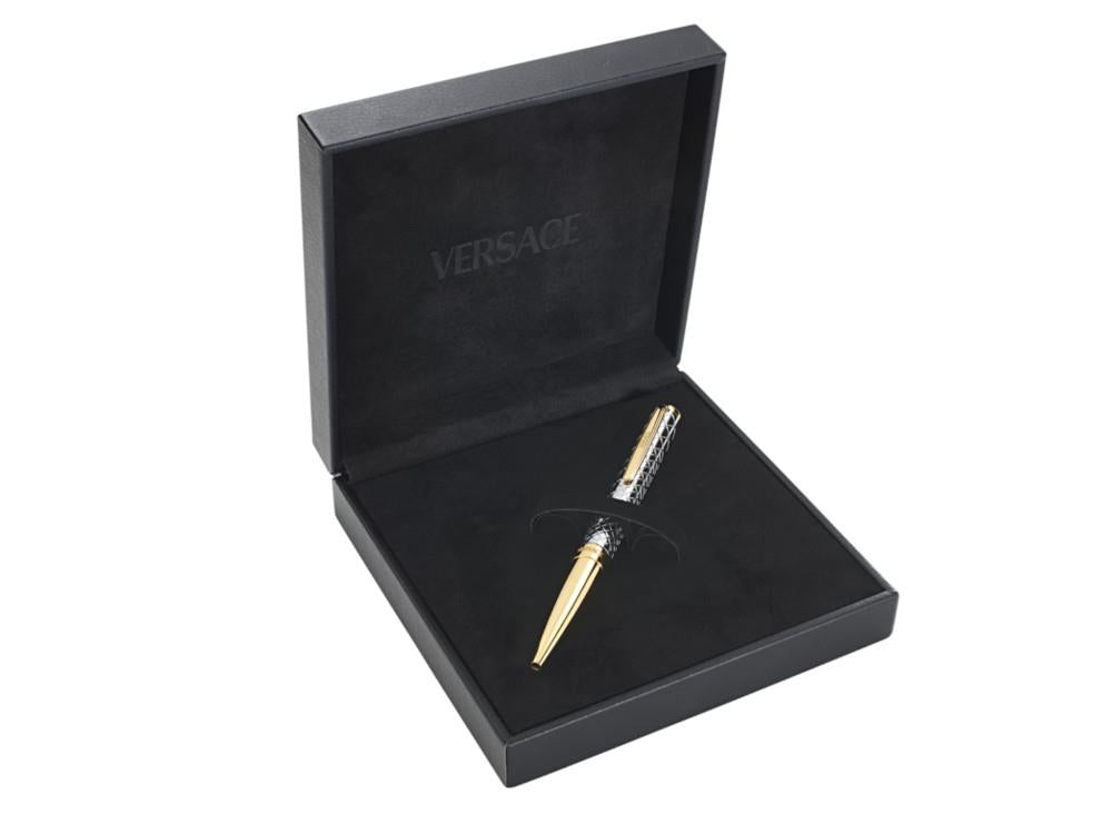Stylo bille Versace Reve, Acier, Argent, Plaqué or, VRSC00124