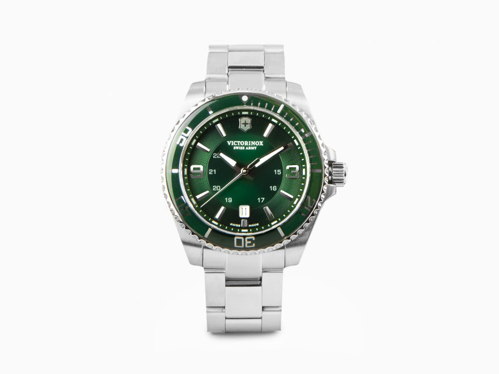 Montre à Quartz Victorinox Maverick, Vert, 43 mm, Bracelet en acier, V241934