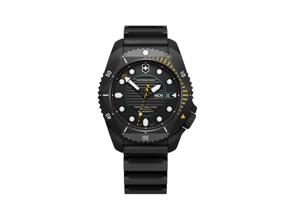 Montre Automatique Victorinox Dive Pro, Titane traité PVD, Noir, 43 mm, V241997