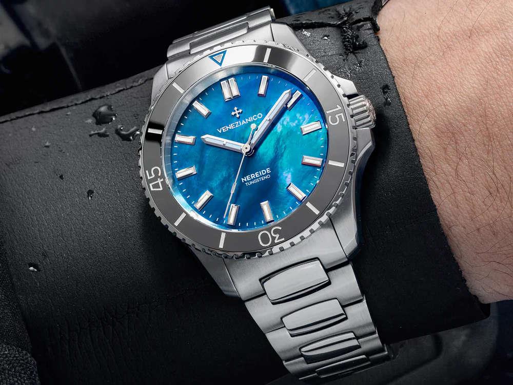 Montre Automatique Venezianico Nereide Tungsteno, 39 mm, Bleu, 3121541C