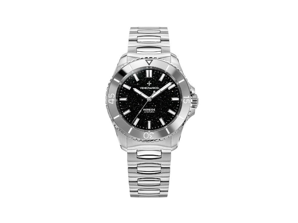 Montre Automatique Venezianico Nereide Avventurina Nera, 39 mm, Noir, 3121550C