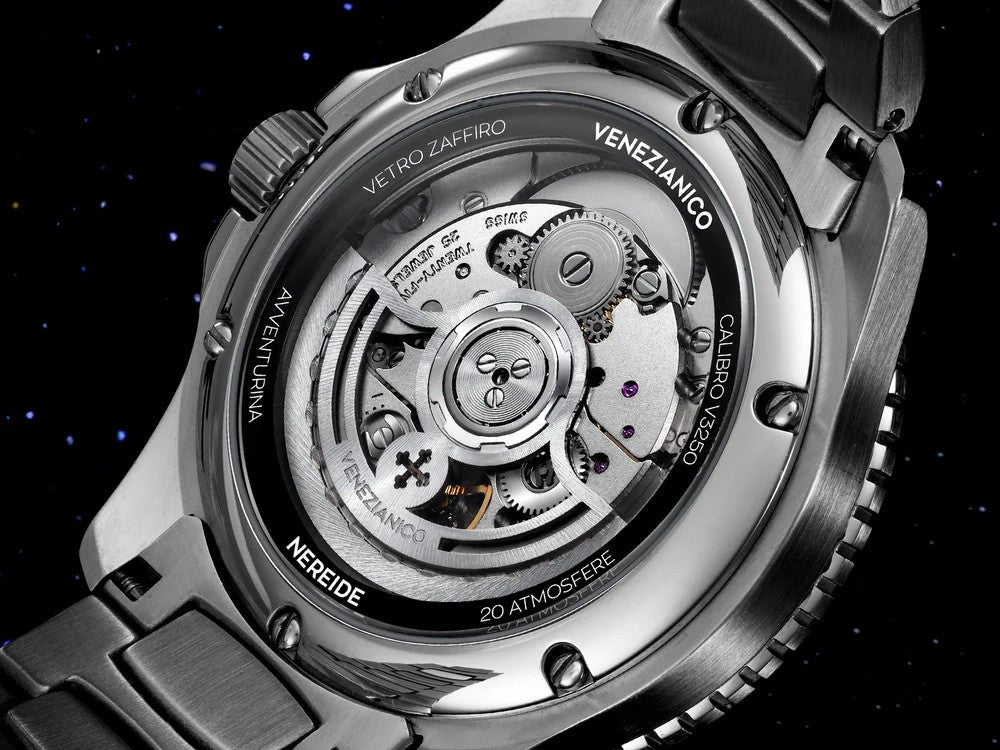 Montre Automatique Venezianico Nereide Avventurina Nera, 39 mm, Noir, 3121550C