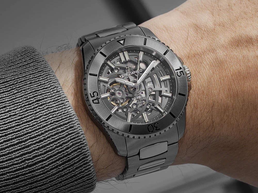 Montre Automatique Venezianico Nereide Ultraleggero, PVD, 42 mm, Gris, 3921509C