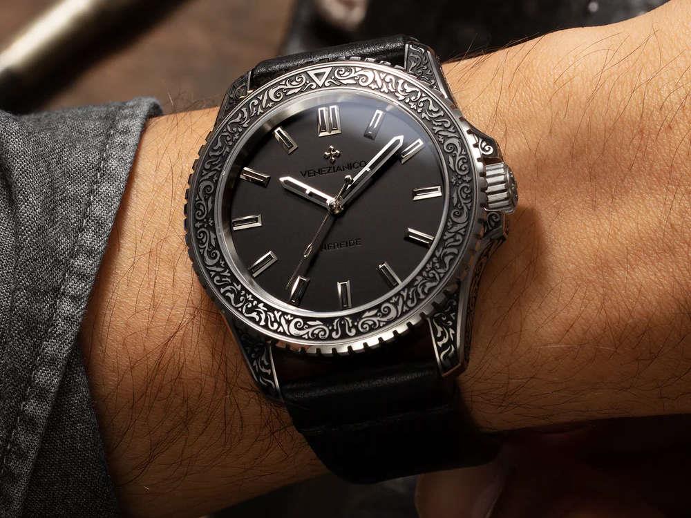 Montre Automatique Venezianico Nereide Acquaforte, 42 mm, Noir, 3921520