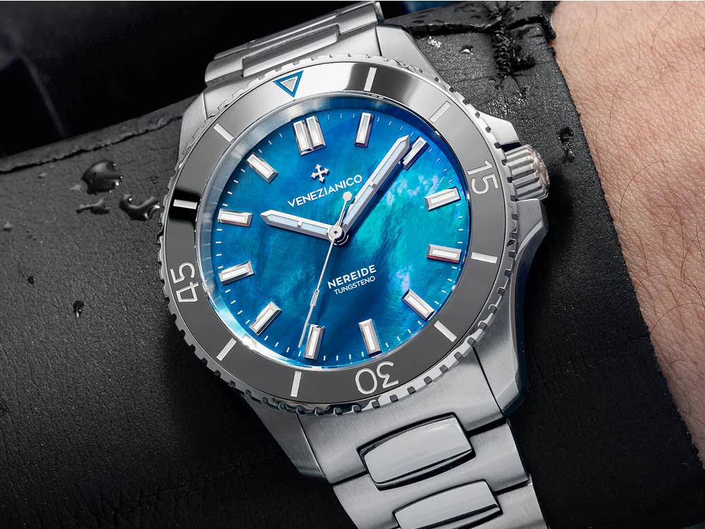 Montre Automatique Venezianico Nereide Tungsteno 42 mm, Bleu, 3921541C