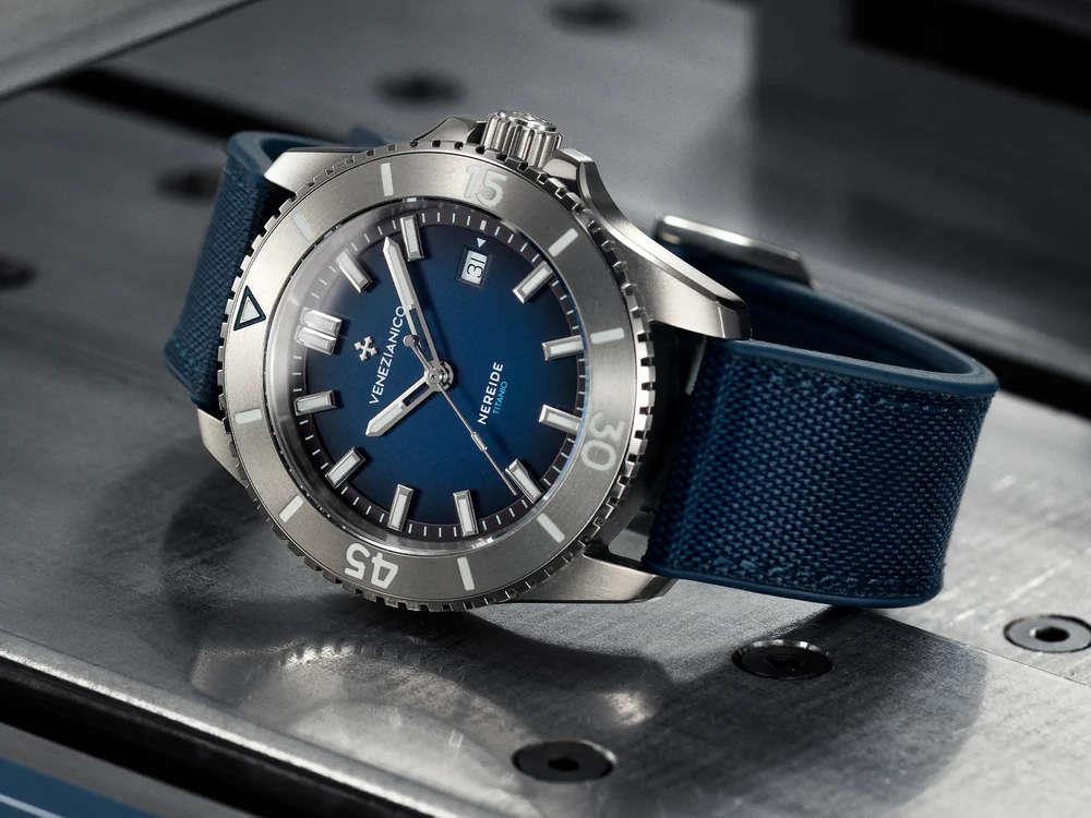Montre Automatique Venezianico Nereide Titanio, 42 mm, Bleu, 4521558