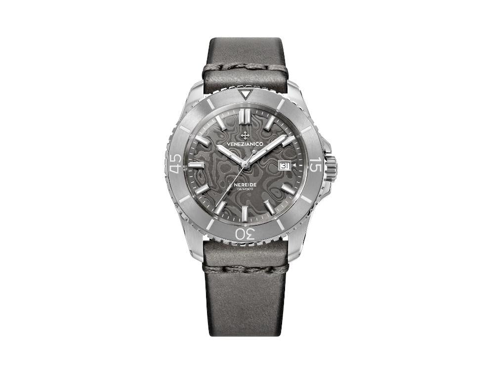 Montre Automatique Venezianico Nereide Damasco, 42 mm, Gris, 4521565
