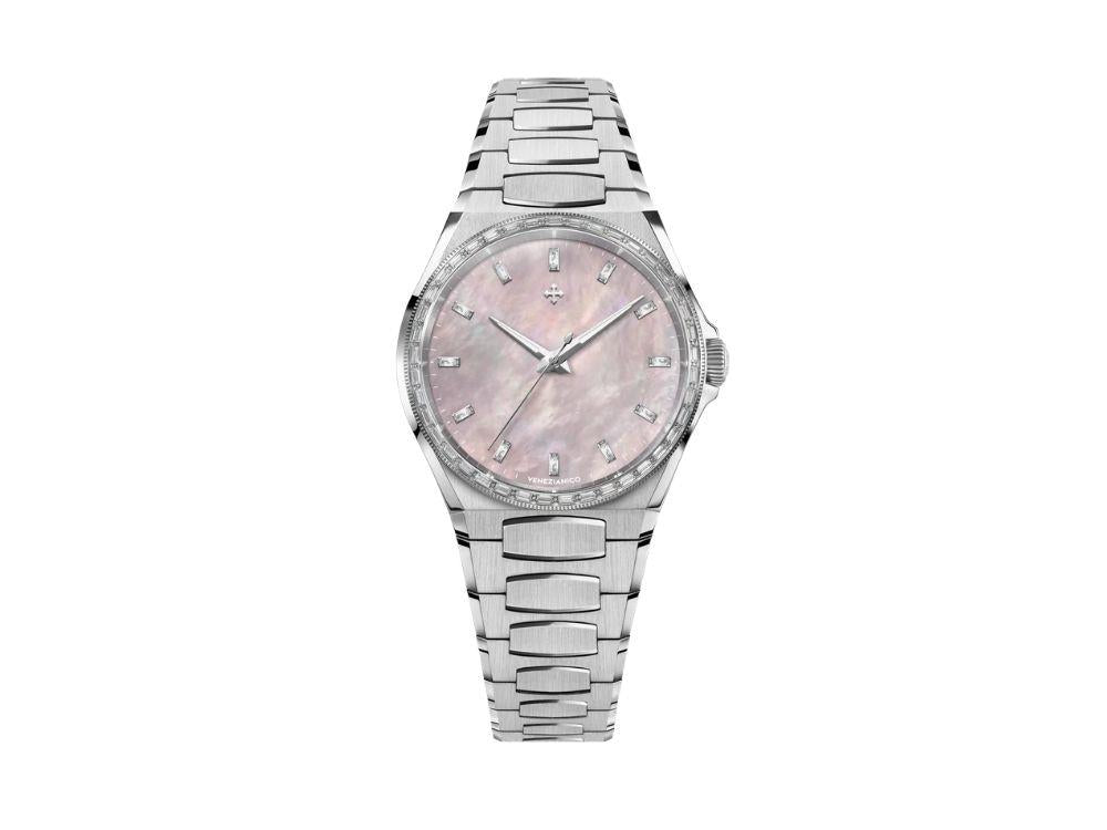 Montre Automatique Venezianico Arsenale Moissanite, 37 mm, Rosa, 6121513C