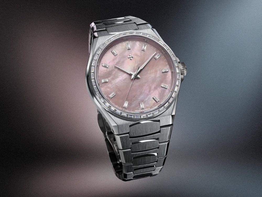 Montre Automatique Venezianico Arsenale Moissanite, 37 mm, Rosa, 6121513C